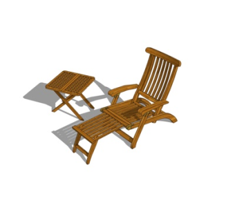 现代实木休闲椅su模型