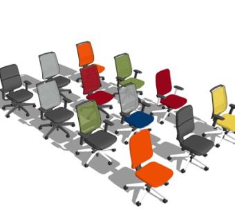 现代网格办公椅su模型