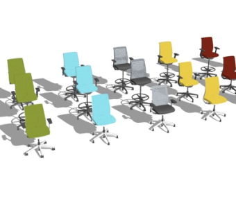 现代旋转办公椅su模型