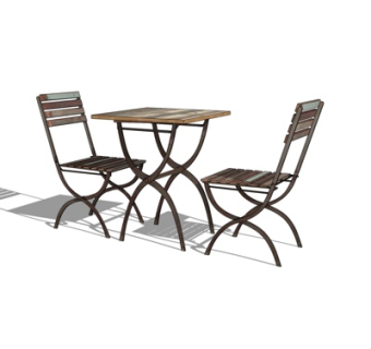 现代金属休闲桌椅su模型