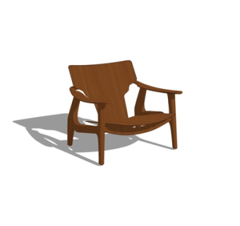 现代实木单椅su模型