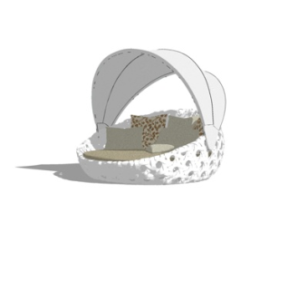 现代藤编休闲沙发su模型