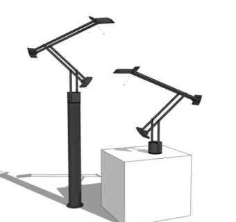 现代金属台灯su模型
