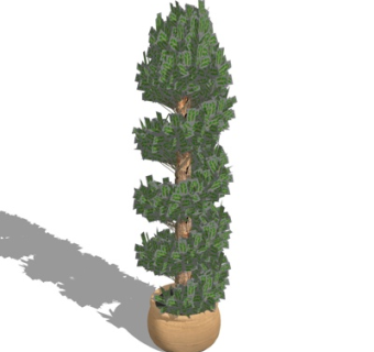 现代绿植盆栽su模型