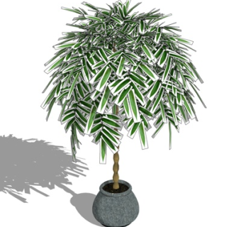 现代绿植盆栽su模型
