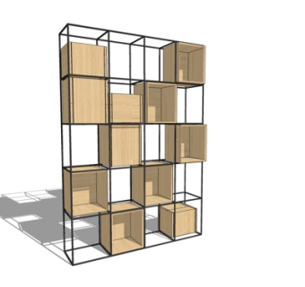 现代展示柜su模型