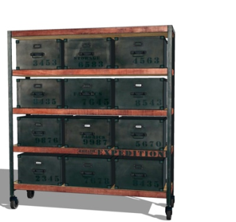 现代展示柜su模型