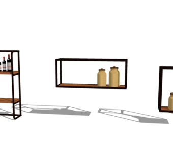 现代展示柜su模型