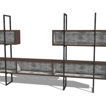 现代展示柜su模型