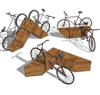 现代单车车架su模型