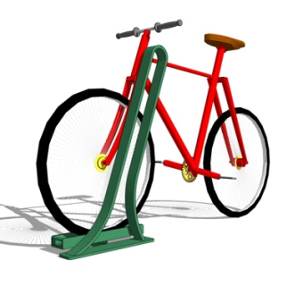 现代单车车架su模型