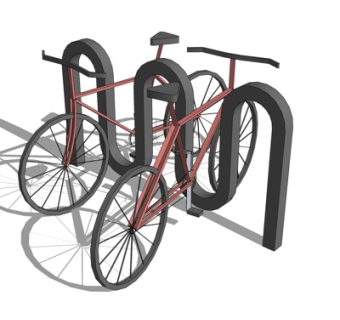 现代单车车架su模型