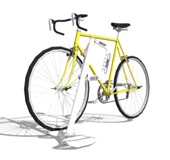 现代单车车架su模型