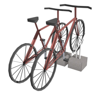 现代单车车架su模型