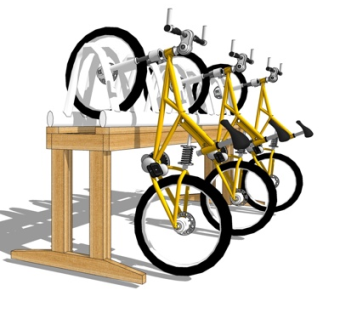 现代单车车架su模型