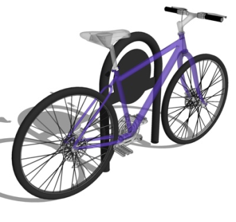 现代单车车架su模型