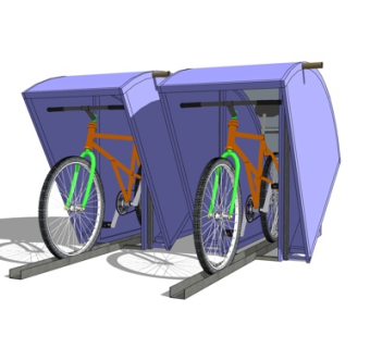 现代单车停车棚su模型