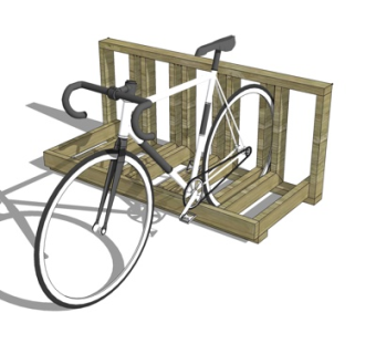 现代单车车架su模型