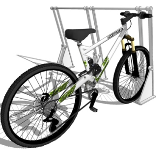 现代单车车架su模型