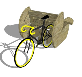 现代单车车架su模型