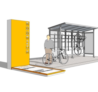 现代单车停车棚su模型