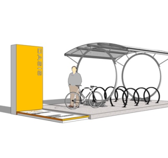 现代单车停车棚su模型