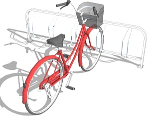 现代单车车架su模型