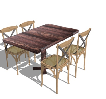 现代餐桌椅su模型