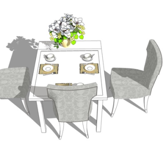 现代餐桌椅su模型
