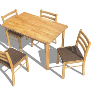 新中式餐桌su模型