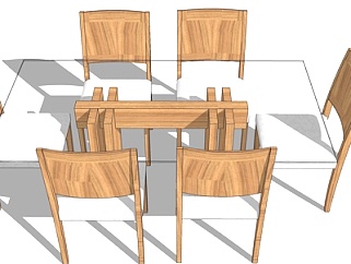 北欧餐桌su模型