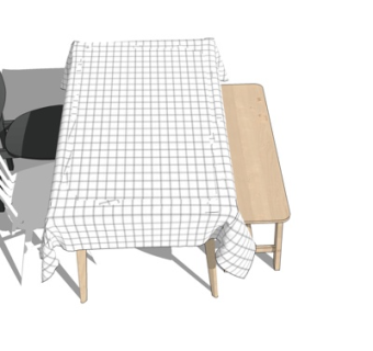 北欧餐桌su模型