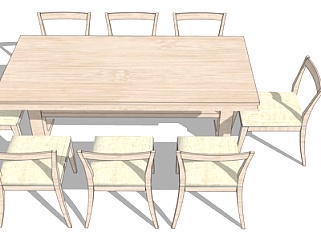 北欧餐桌su模型
