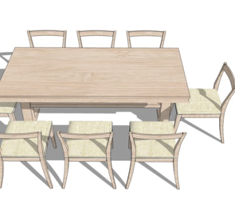 北欧餐桌su模型