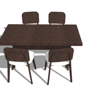 北欧餐桌su模型