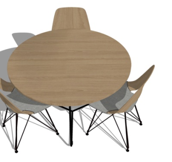 北欧餐桌su模型