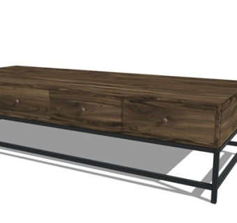 北欧电视柜su模型