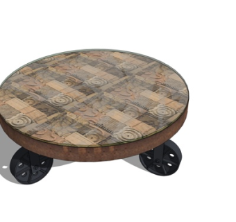 工业风茶几su模型