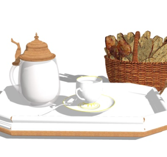 美式餐具su模型