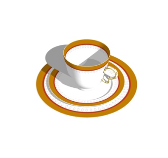 简欧餐具su模型