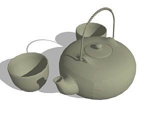 <em>新中式</em>茶具su模型