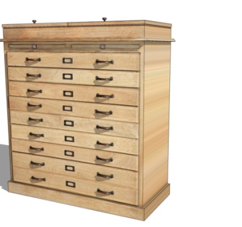 美式斗柜su模型