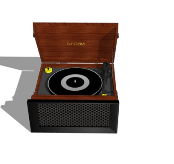 现代黑胶唱片机su模型