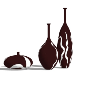 现代艺术花瓶su模型