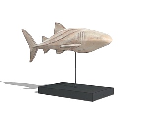 现代鲨鱼装饰品su<em>模型</em>