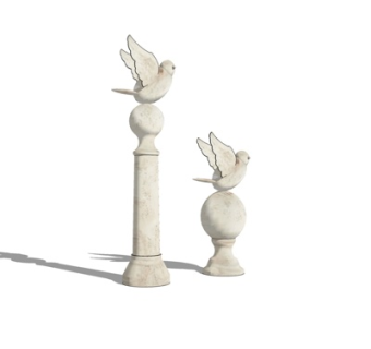 现代室外飞鸟雕塑su模型