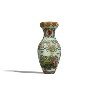 新中式彩绘花瓶su模型