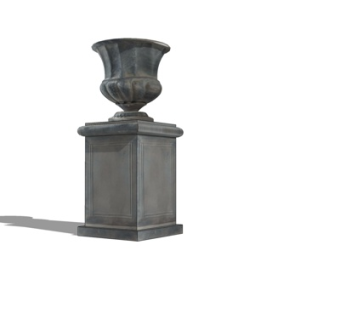 简欧户外花钵su模型