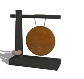 中式铜锣su模型