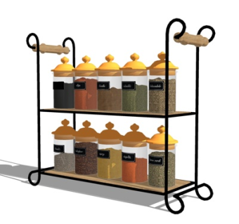 现代铁艺货架su模型